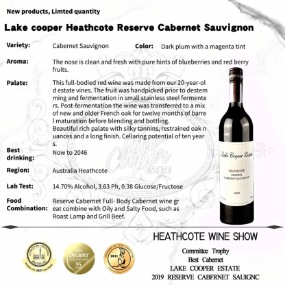 Lake Cooper Wines Heathcote Cabernet Sauvignon 2021 (6 Bottles)